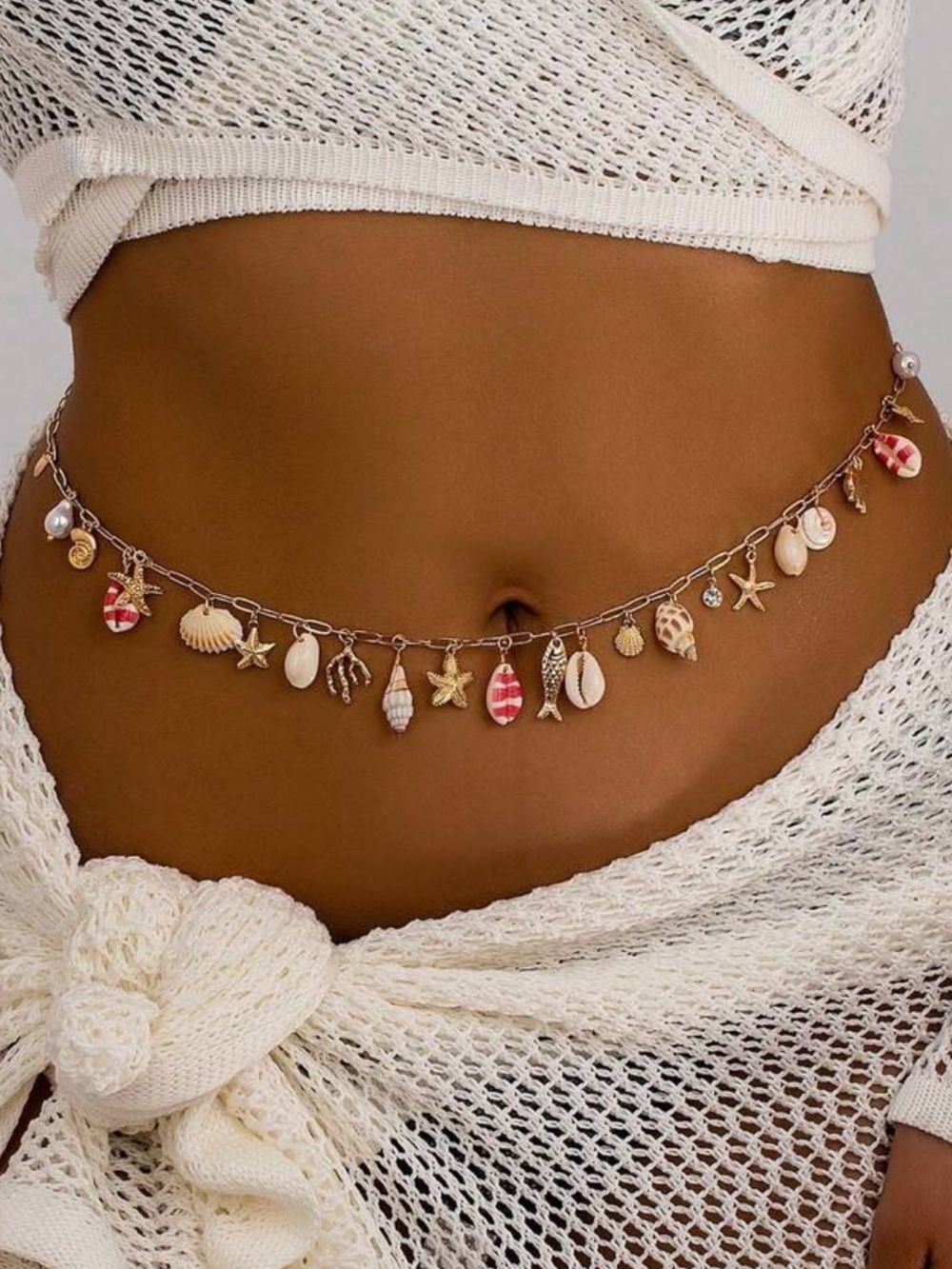 Seashell Charm Belly Chain N2207